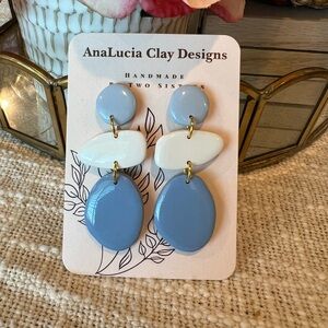 Blue and White Earrings